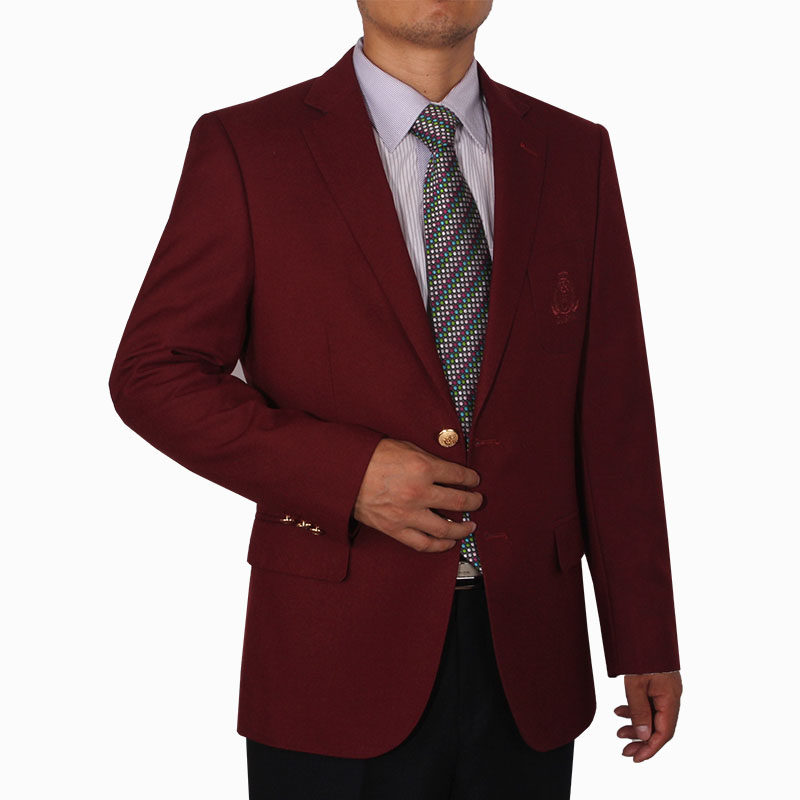 枣红色男本命年单西中年西装单件西服商务休闲西装男爸爸上衣外套