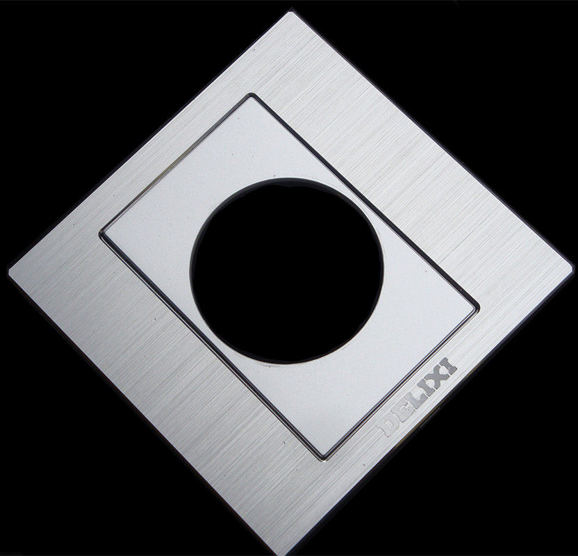 德力西铝拉丝银穿线面板电视背景墙穿线面板圆孔出线盖板带孔面板