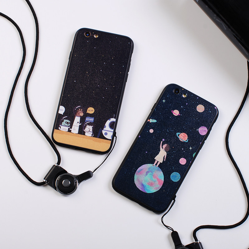 宇宙星空创意iphone7手机壳苹果7plus全包软壳防摔6s防摔壳6plus