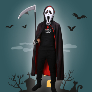 万圣节儿童服装死神斗篷披风僵尸服成人服装恐怖男女衣服骨架鬼衣