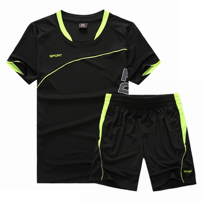 休闲运动套装男t恤短袖速干健身男夏季羽毛球薄款吸汗透气跑步服