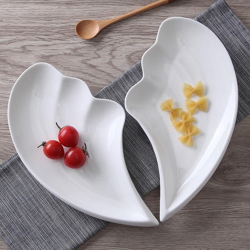 创意纯白色陶瓷西餐盘子意面碟子点心盘炒菜盘异形异型盘酒店餐具