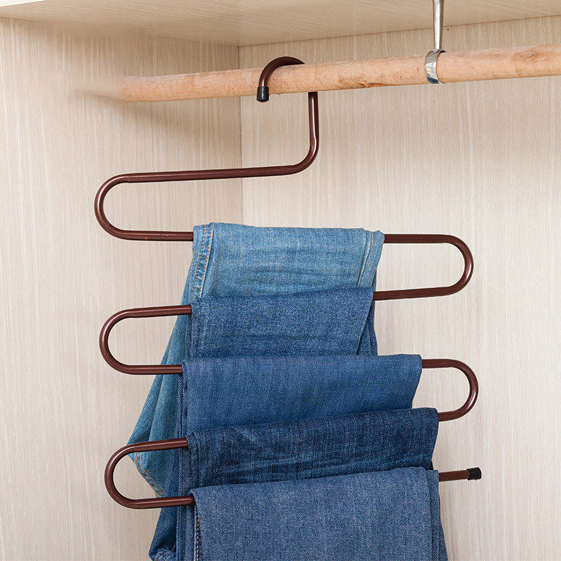 多功能魔术裤夹子家用s型多层裤架子 裤子衣架衣柜收纳裤架裤挂架
