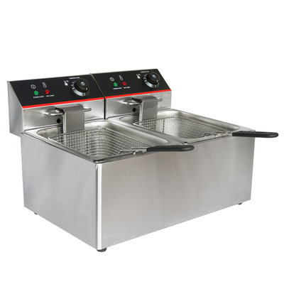 浦丰电炸炉单缸8l油炸锅汉堡店设备油炸炉炸薯条机双缸电炸锅包邮