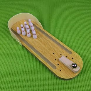 创意木制质迷你手指保龄球桌面游戏亲子互动休闲玩具益智儿童礼物