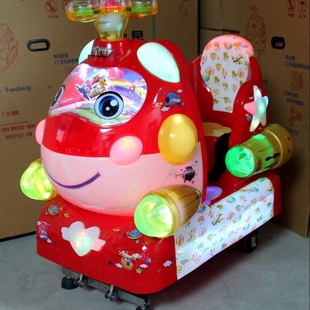 厂家直销2017新款超级小飞侠摇摇车摇摆机qq鲸摇摇马弹珠画屏玩具