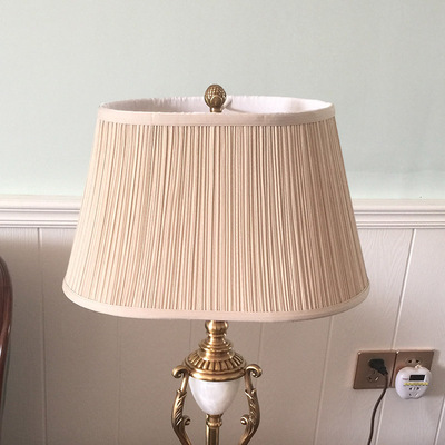 灯罩外壳配件米黄色椭圆布艺灯罩台灯落地灯客厅卧室床头田园欧式