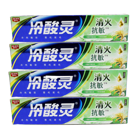 冷酸靈防菌抗敏感牙膏正品特價薄荷香型180克*4支家庭裝促銷包郵