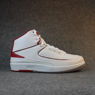 nike air jordan 2 retro aj2元年白红耐克高帮篮球鞋 385475-102