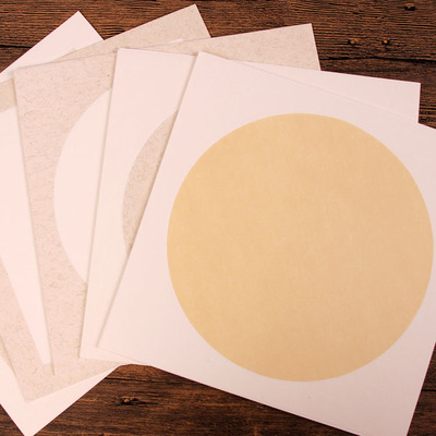 特价安徽生熟宣仿古软卡圆镜片书法画框空白国画宣纸扇面卡纸10张