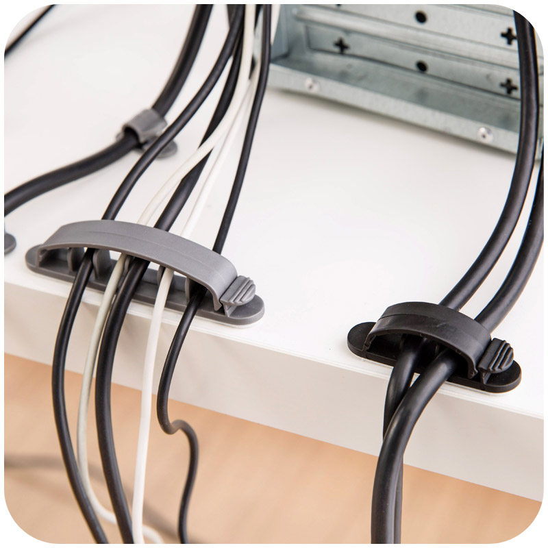 居家家创意自粘电脑线理线器桌面电线收纳线卡子电源线整理固定夹