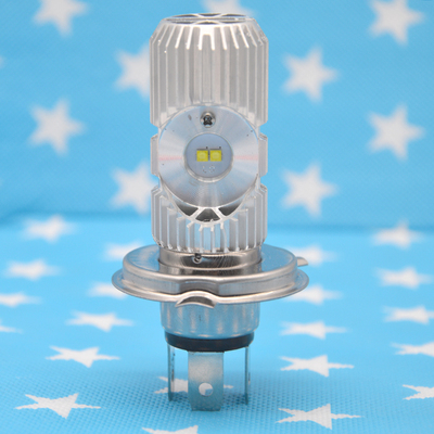 石栏犀利眼l12电动车大灯led灯泡摩托车双爪灯泡h4三角盘内置灯泡