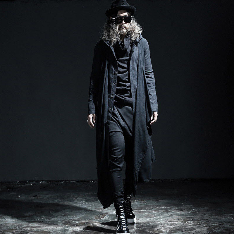 权志龙同款外套风衣男长款毛呢大衣男韩版斗篷毛呢大衣披肩外套潮
