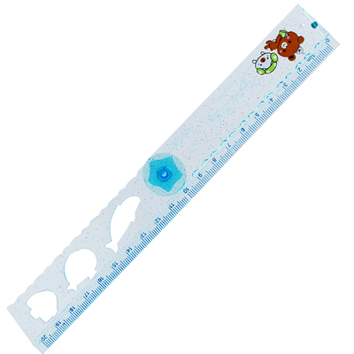 得力71975直尺折尺折叠尺学生直尺波浪尺20cm可爱学生尺子折叠式