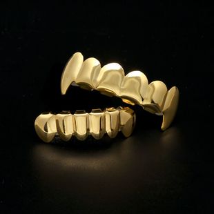 teeth 说唱ak手lei金牙套hiphop假牙套大金牙 grillz 朋克牙饰
