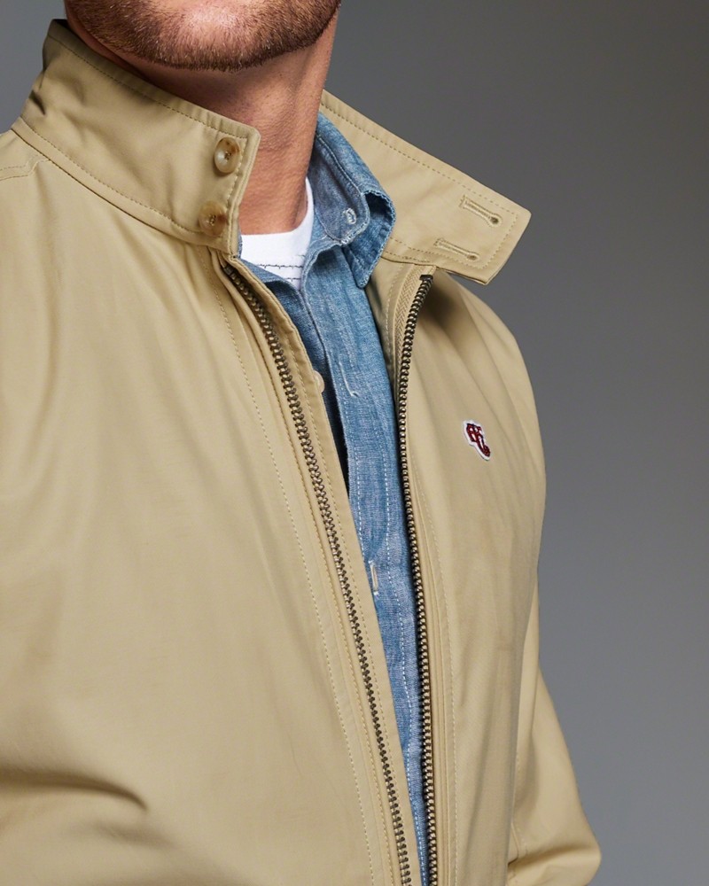 美国正品代购abercrombie fitch男 af哈灵顿立领防风夹克外套现货