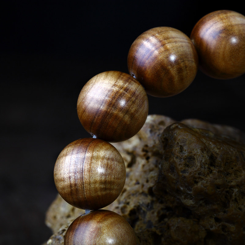 老东加老山檀香木手串佛珠手链男士正宗沉水黑肉水波纹檀木文玩女