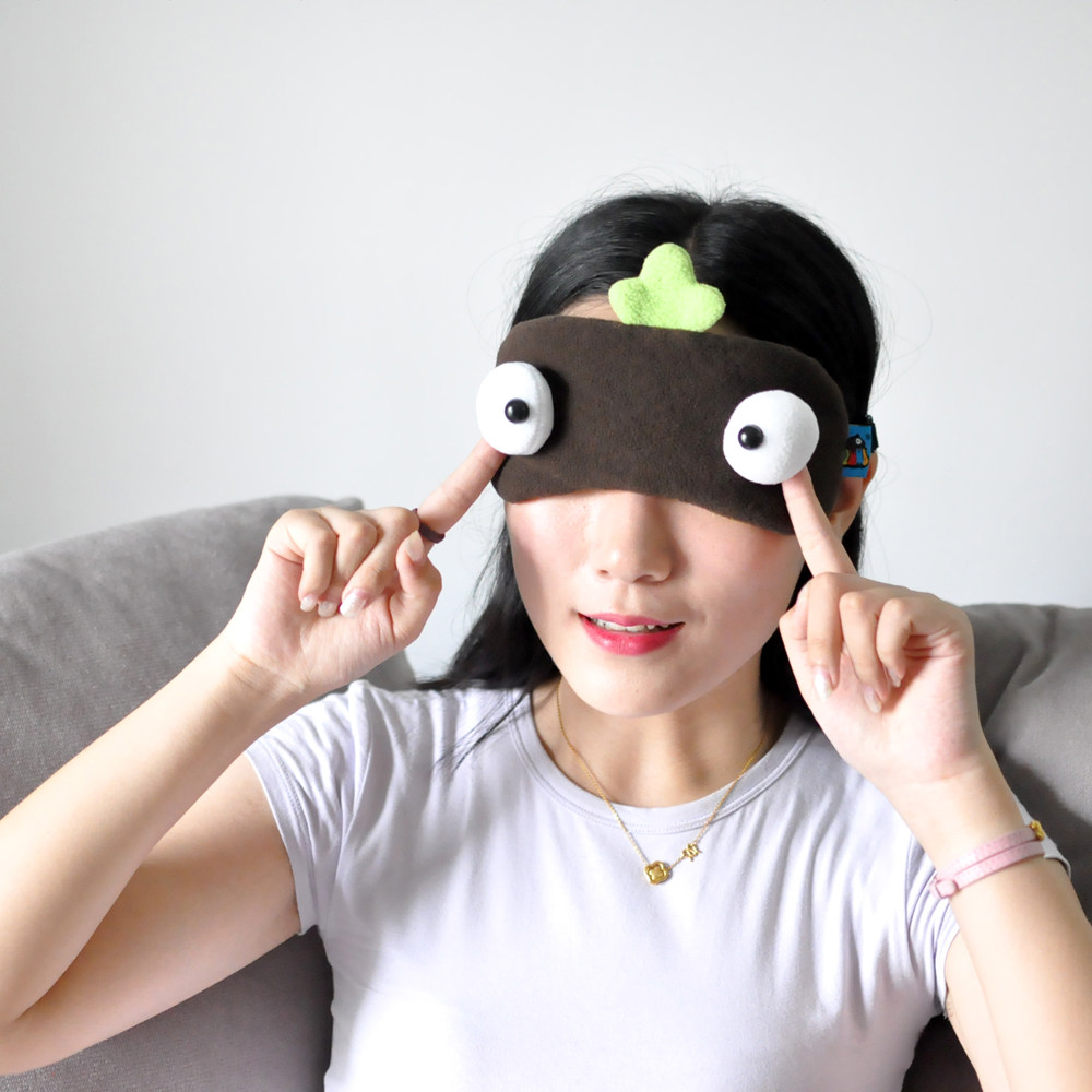 plumo奔跑吧兄弟跑男同款萌可爱卡通 冰敷眼罩 套头冰袋睡眠嘿嘿