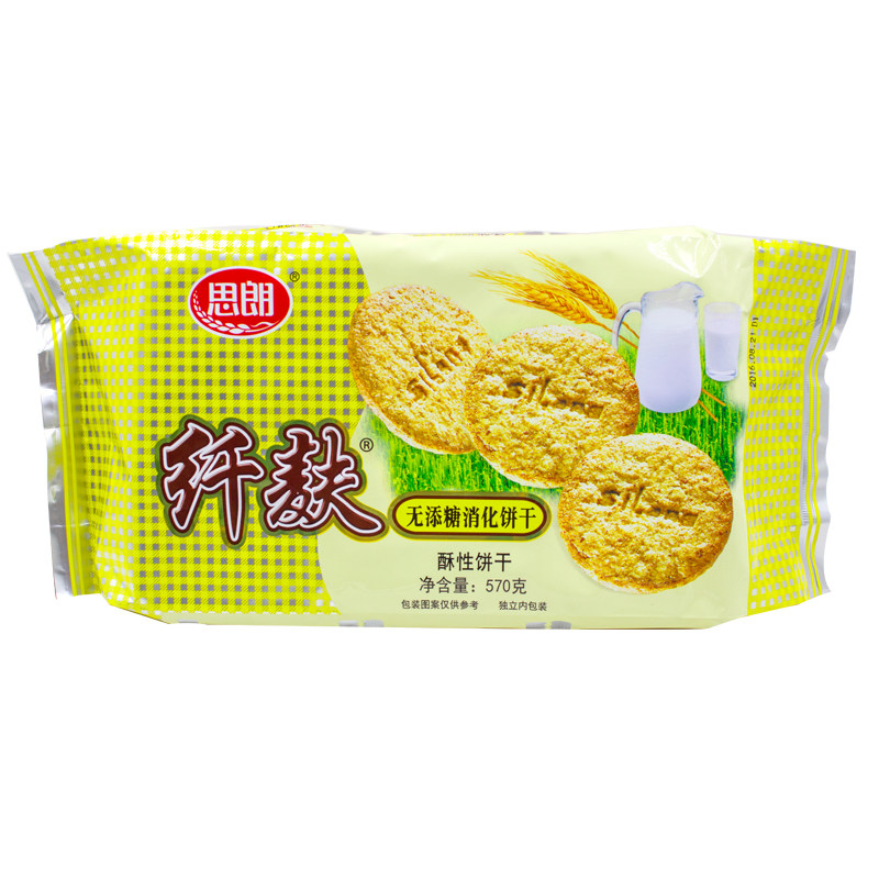 思朗纤麸无添糖粗粮消化饼干570g燕麦全麦五谷杂粮低无糖麦麸热量