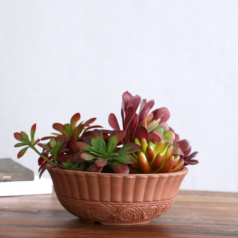 粗陶透气多肉植物花盆大号陶瓷盆多肉拼盘创意厂家直销一个也包邮