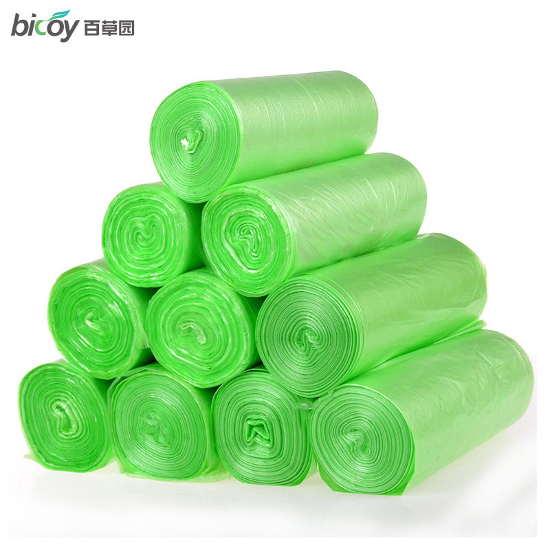 百草园加厚点断式垃圾袋八角环保袋彩色清洁袋大号50*60cm2卷x5包