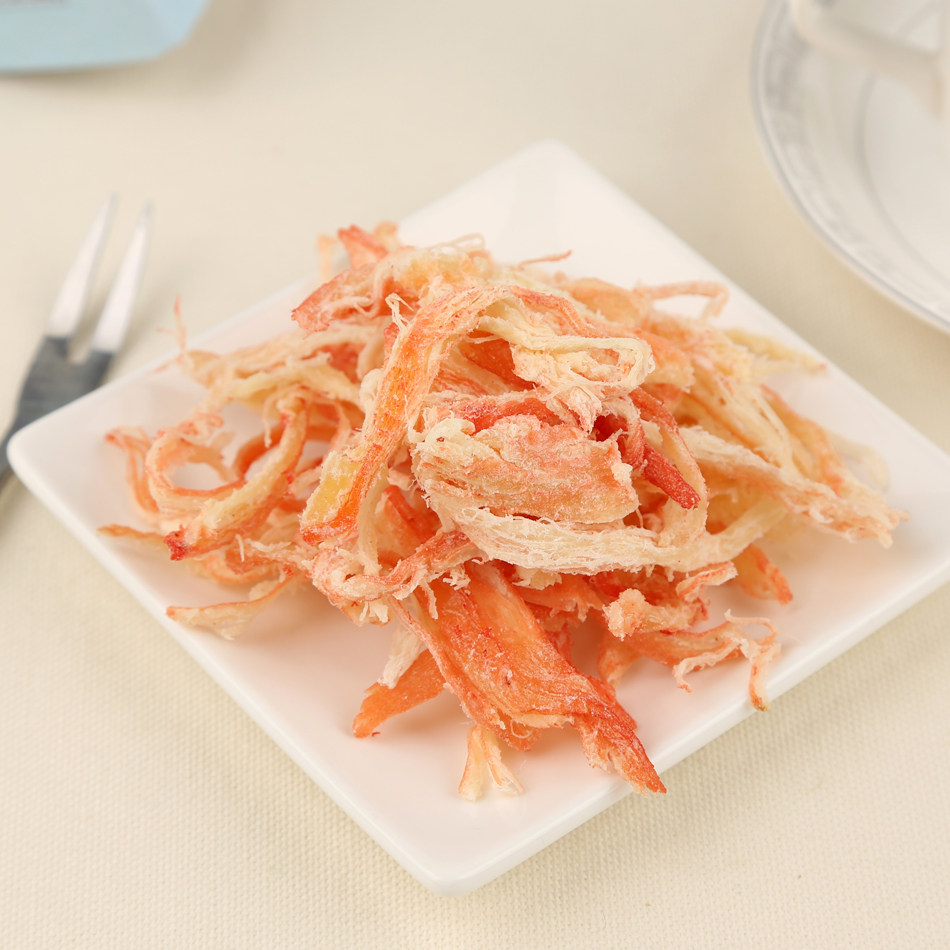 海世界手撕碳烤红鱿鱼丝200g即食海鲜零食青岛特产干货两件包邮