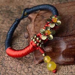 手串 纯手工编织手绳女 古朴汉服古风配饰品 民族风手链本命年红绳