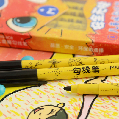 marco马可1289黑色勾线笔 划线笔 儿童画画勾边笔 记号笔 构图勾