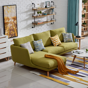 布瑞斯北欧风格布艺沙发小户型乳胶坐垫现代简约3 1沙发客厅组合