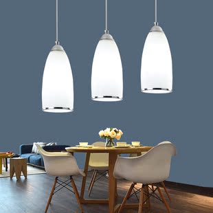 台灯 现代简约led餐厅灯 三头餐吊灯具饭厅灯 创意时尚个性圆形吧台灯