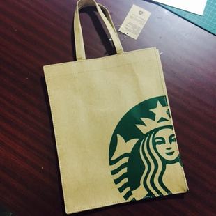 星巴克starbucks 全新女神美人魚logo標誌水洗牛皮紙環保袋手提袋