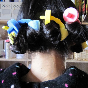 新款 孜婧上品 日本大创daiso睡美人 海绵卷发棒 卷发条 3支装 不伤发