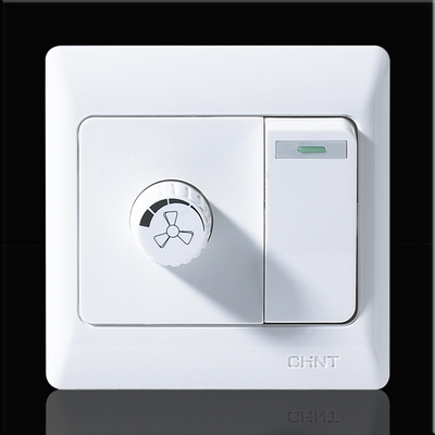 正泰正品暗装86型面板1开单开一开双控调速开关电风扇吊扇灯凉霸