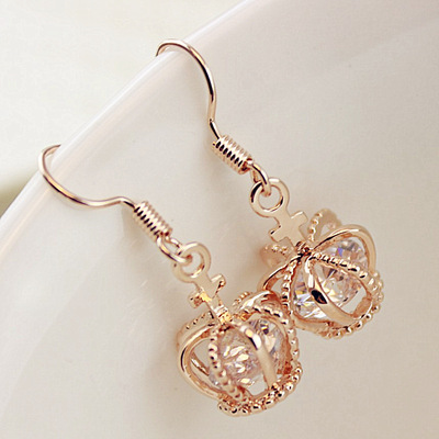 复古水晶吊坠耳环