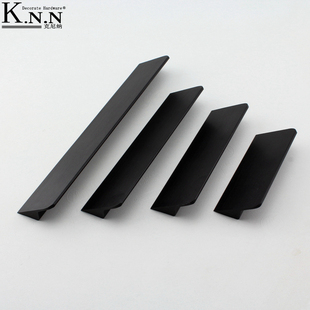 现代简约中式斜边橱柜柜门抽屉小拉手 衣柜鞋柜酒柜家用把手哑黑