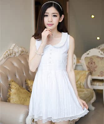 140-150cm145加小码xs娇小矮个子女生显高女装收腰短袖超短连衣裙