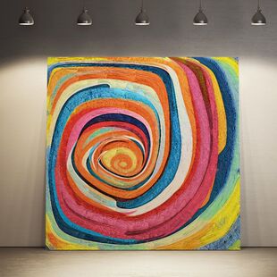 无框画 大幅面diy组装无框画 色块线条漩涡 波普艺术 正方形装饰画