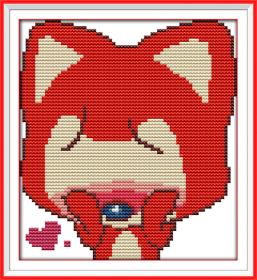 新手入门100%精准印花十字绣套件 c155害羞的阿狸 可定手工成品