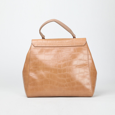 复古 卡利亚里时尚女包头层牛皮浅驼灰手提包专柜正品1742006