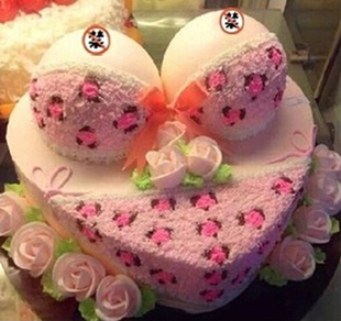 定制10吋成人胸部情趣创意生日蛋糕东莞包邮送货上门