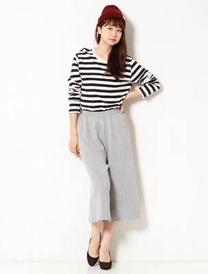 日本一线murua 保真9月秋款超舒适针织休闲阔腿裤 011530703201