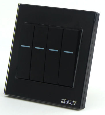 钢化玻璃面板开关琴键开关四位翘板开关七力正品