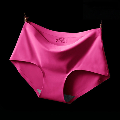 『eove』无痕内裤女士冰丝一片式中腰低腰性感棉质档三角裤夏季薄