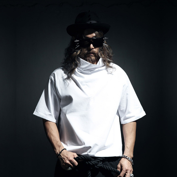 欧美大牌夜店非主流立领短袖潮男韩版高领衬衫宽松发型师另类衬衣