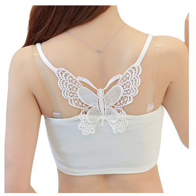 夏季薄款莫代尔蝴蝶结抹胸裹胸学生少女打底小吊带衫短款文胸背心