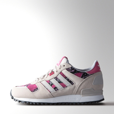 adidas阿迪三葉草女鞋 2015年新款zx700皮面休閒鞋 b25714 灰桃紅