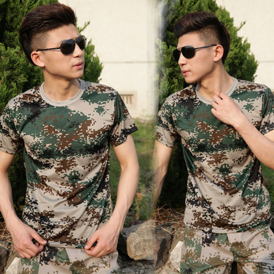 夏季特种兵短袖迷彩t恤 户外工作服军训t恤 迷彩服夏装 男女军装