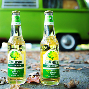 嘉士伯官方自然泡somersby苹果汽酒罐装330ml*12罐原瓶欧洲