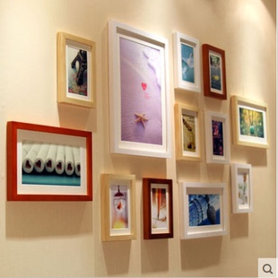 相框墙组合客厅大尺寸大墙面创意相片墙实木照片墙25框挂墙