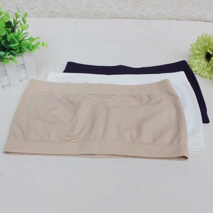 一片式美体无缝裹胸抹胸打底女内衣夏季薄款短款无带防走光无胸垫